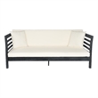 Safavieh Malibu Wood Day Bed in Dark Gray / Beige