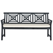 Safavieh Del Mar 3 Seat Wood Bench in Dark Gray / Beige