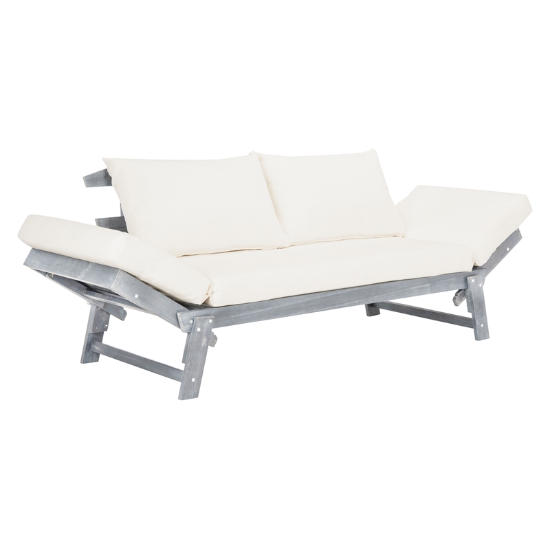 Safavieh Tandra Wood Daybed in Ash / Beige