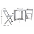 Safavieh Gallo Wood Balcony Bistro Set in Ash