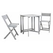 Safavieh Gallo Wood Balcony Bistro Set in Ash