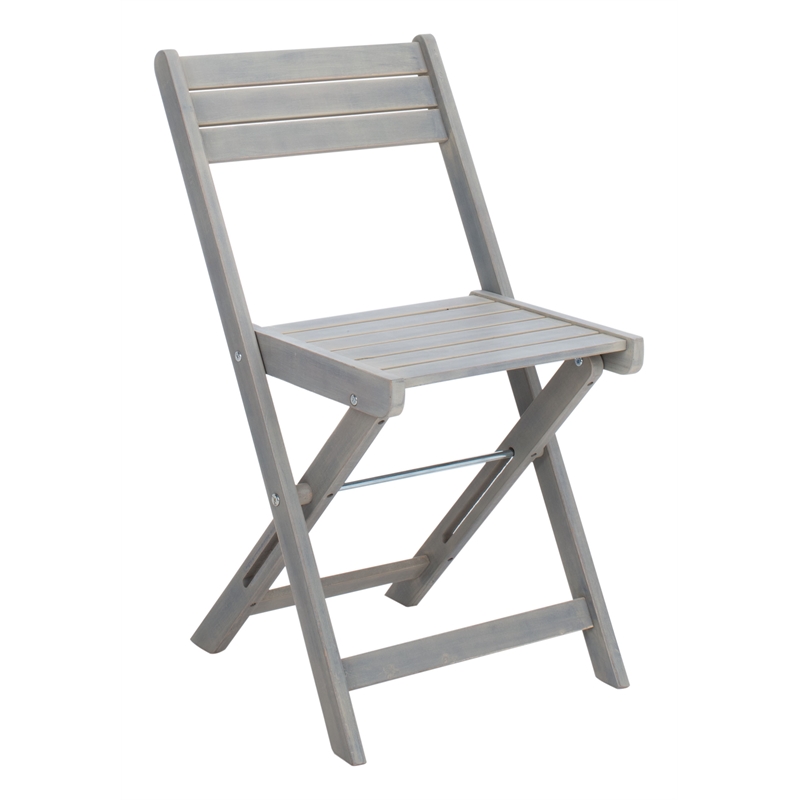 Safavieh Gallo Wood Balcony Bistro Set in Ash