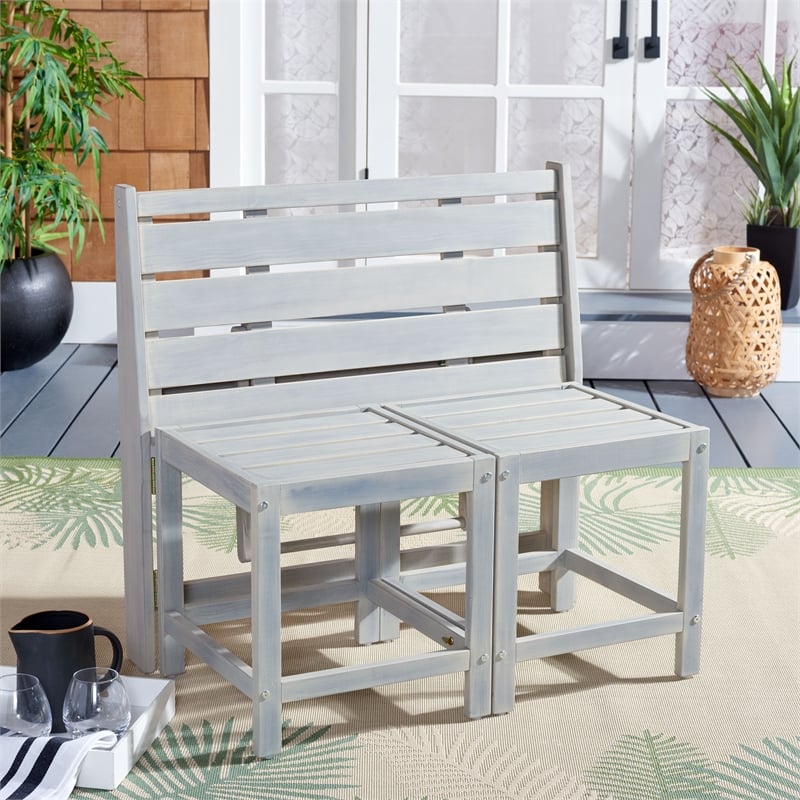 Safavieh Belamy Wood Transformer Bench in Ash