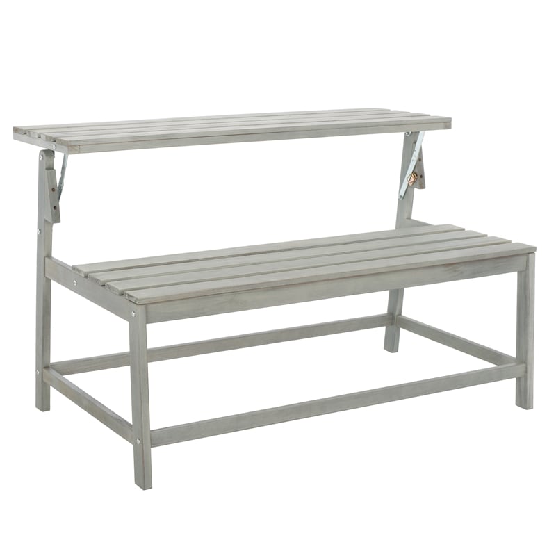 Safavieh Ruben Wood Balcony Bench and Table in Ash
