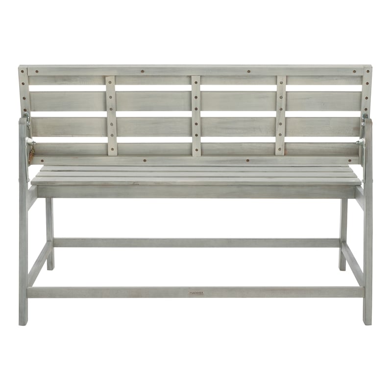 Safavieh Ruben Wood Balcony Bench and Table in Ash