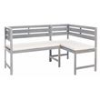 Safavieh Wilton Balcony Corner Wood Lounge Set in Ash / White