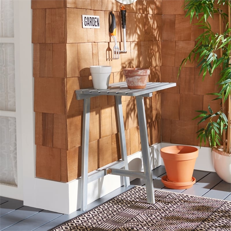 Safavieh Benton Wood Balcony Table in Ash