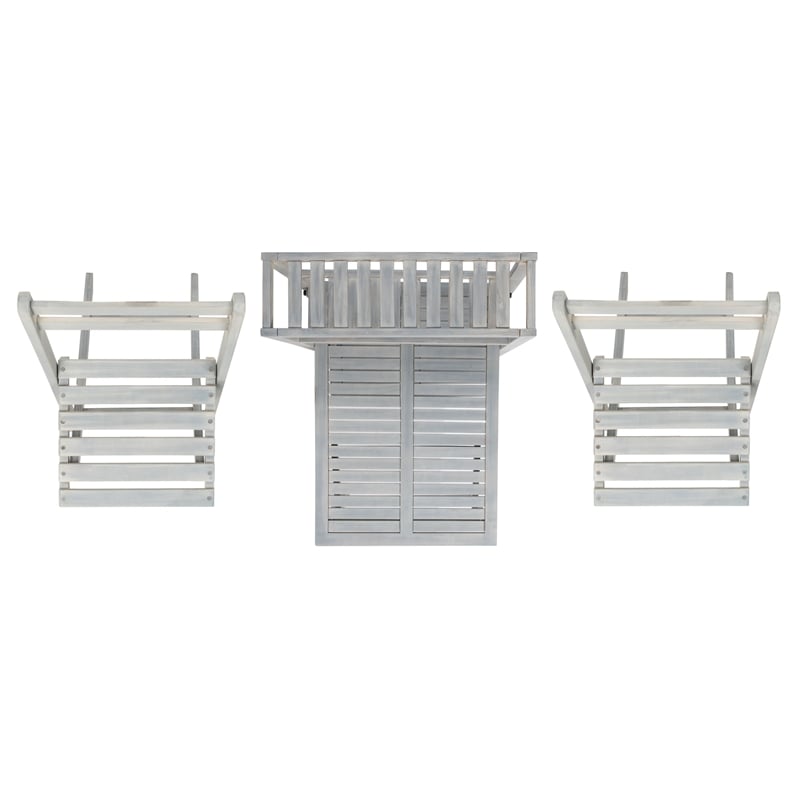 Safavieh Griffen Wood Balcony Dining Cabinet in Ash