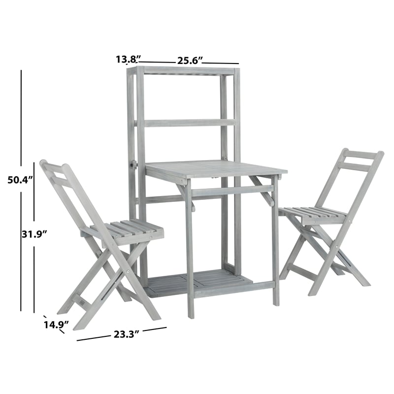 Safavieh Griffen Wood Balcony Dining Cabinet in Ash