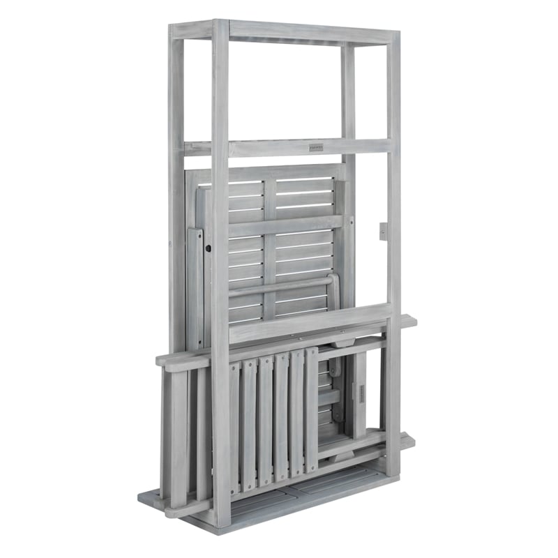 Safavieh Griffen Wood Balcony Dining Cabinet in Ash