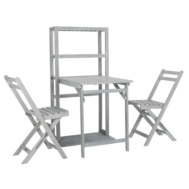 Safavieh Griffen Wood Balcony Dining Cabinet in Ash
