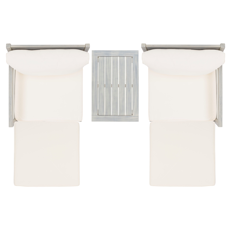 Safavieh Pratia 5 Pc Wood Outdoor Set in Ash / Beige