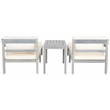 Safavieh Pratia 5 Pc Wood Outdoor Set in Ash / Beige