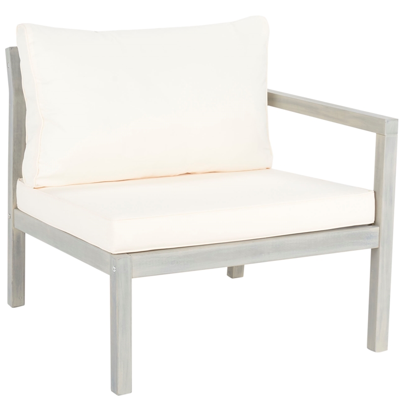 Safavieh Pratia 5 Pc Wood Outdoor Set in Ash / Beige