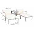 Safavieh Pratia 5 Pc Wood Outdoor Set in Ash / Beige