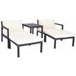 Safavieh Pratia 5Pc Wood Outdoor Set in Dark Gray / Beige