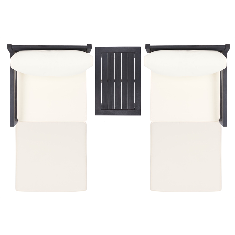 Safavieh Pratia 5Pc Wood Outdoor Set in Dark Gray / Beige