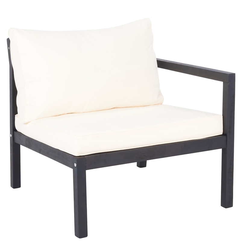 Safavieh Pratia 5Pc Wood Outdoor Set in Dark Gray / Beige