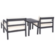 Safavieh Pratia 5Pc Wood Outdoor Set in Dark Gray / Beige