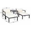 Safavieh Pratia 5Pc Wood Outdoor Set in Dark Gray / Beige