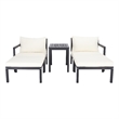 Safavieh Pratia 5Pc Wood Outdoor Set in Dark Gray / Beige