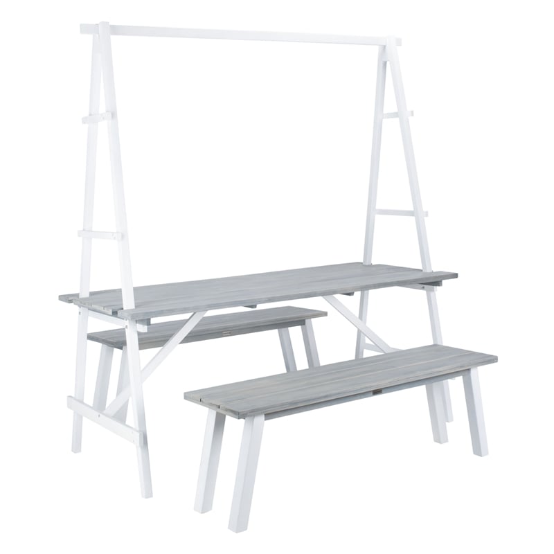 Safavieh Willamy 3 Pc Wood Dining Set in Ash
