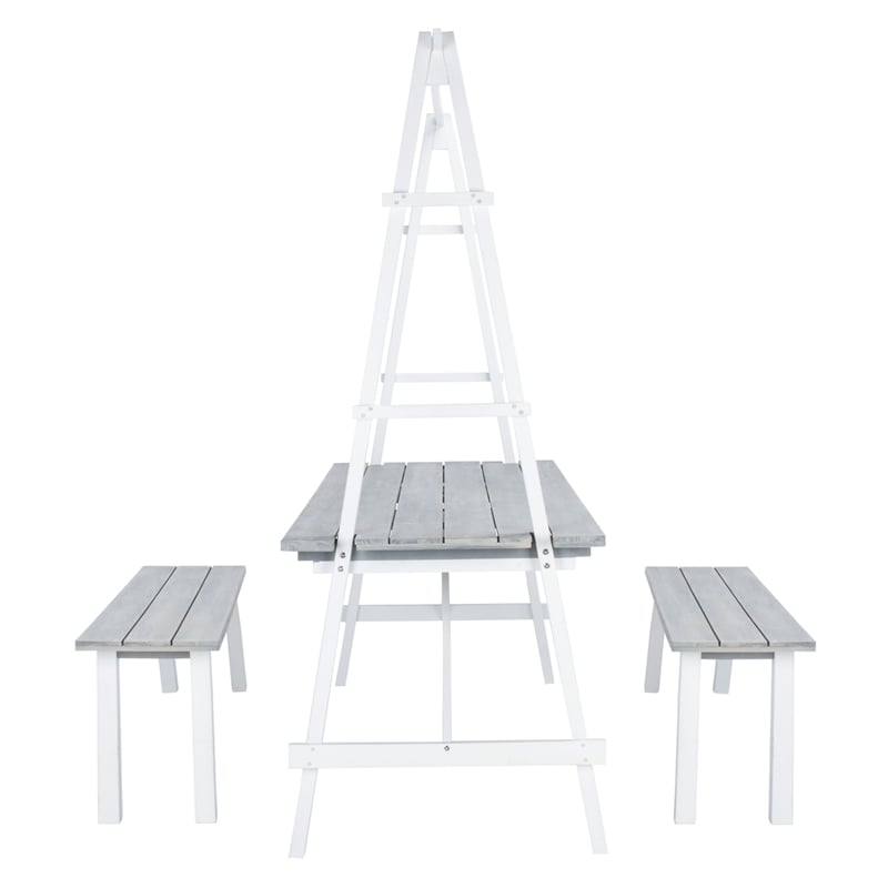Safavieh Willamy 3 Pc Wood Dining Set in Ash