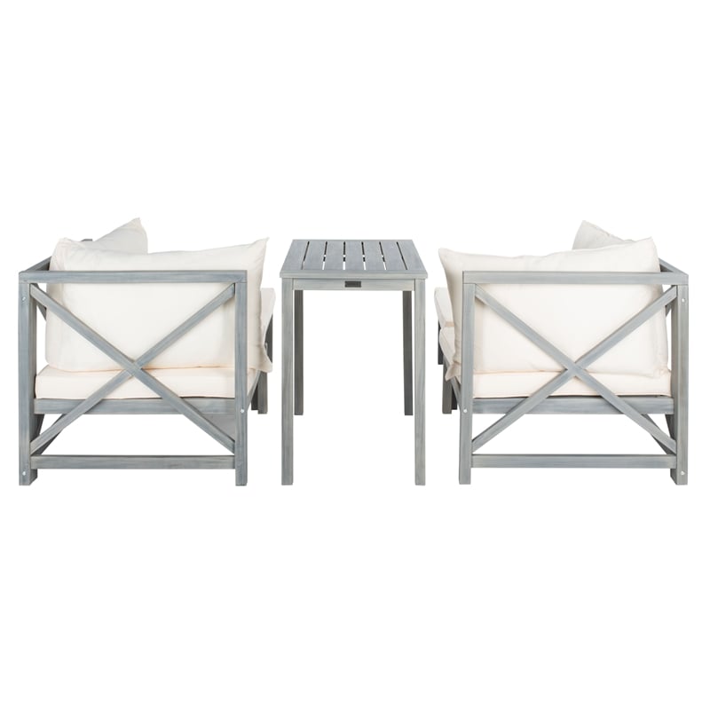 Safavieh Ronson 5 Pc Wood Sectional Set in Ash / Beige