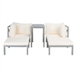 Safavieh Ronson 5 Pc Wood Sectional Set in Ash / Beige