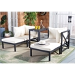Safavieh Ronson 5 Pc Wood Sectional Set in Dark Gray / Beige