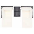 Safavieh Ronson 5 Pc Wood Sectional Set in Dark Gray / Beige