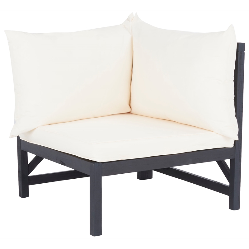 Safavieh Ronson 5 Pc Wood Sectional Set in Dark Gray / Beige