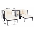Safavieh Ronson 5 Pc Wood Sectional Set in Dark Gray / Beige