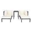 Safavieh Ronson 5 Pc Wood Sectional Set in Dark Gray / Beige