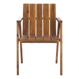Safavieh Tucker Stacking Wood Chair in Teak