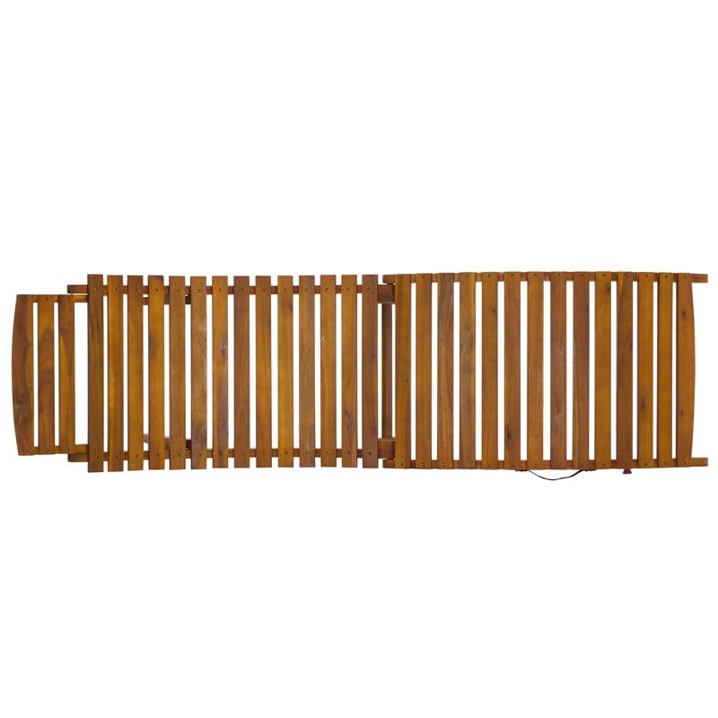 Safavieh Fanty Wood Folding Sunlounger  in Teak