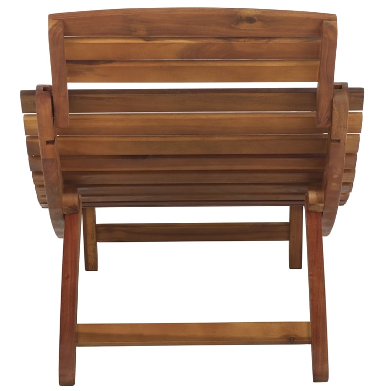Safavieh Fanty Wood Folding Sunlounger  in Teak
