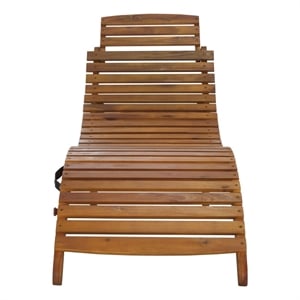 Safavieh Fanty Wood Folding Sunlounger  in Teak