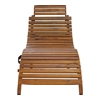 Safavieh Fanty Wood Folding Sunlounger  in Teak