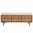 Safavieh Napoli 3-Seater Wood Bench  in Teak / Brown / Cream