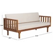 Safavieh Napoli 3-Seater Wood Bench  in Teak / Brown / Cream