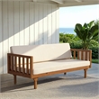 Safavieh Napoli 3-Seater Wood Bench  in Teak / Brown / Cream