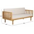 Safavieh Napoli 3-Seater Wood Bench in Oak / Cream