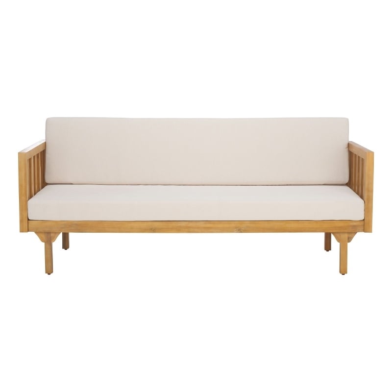 Safavieh Napoli 3-Seater Wood Bench in Oak / Cream