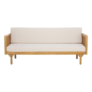 Safavieh Napoli 3-Seater Wood Bench in Oak / Cream
