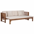 Safavieh Napoli Wood Bench & Bed in Teak / Brown / Cream