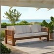 Safavieh Napoli Wood Bench & Bed in Teak / Brown / Cream