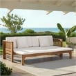 Safavieh Napoli Wood Bench & Bed in Teak / Brown / Cream