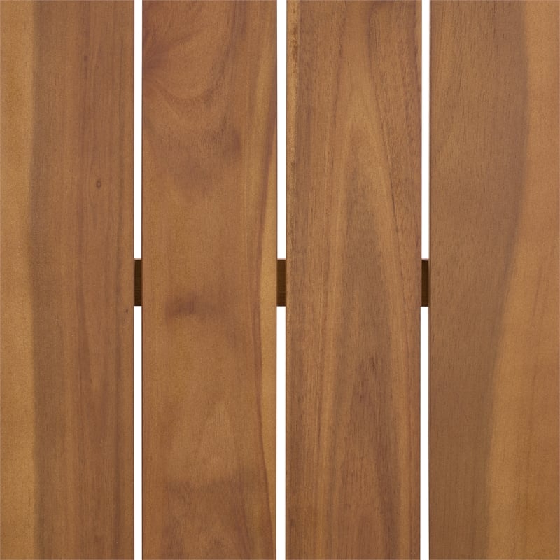 Safavieh Cardori Wood Bench + Table in Teak / Brown / Cream
