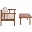Safavieh Cardori Wood Bench + Table in Teak / Brown / Cream